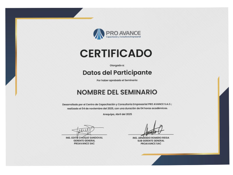 Certificado adicional por seminario